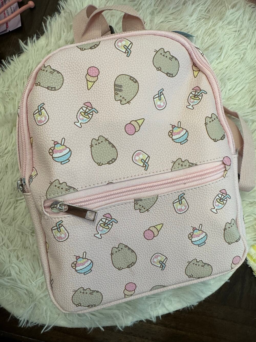 Pusheen the cat small pink backpack pockets zippers limited edition